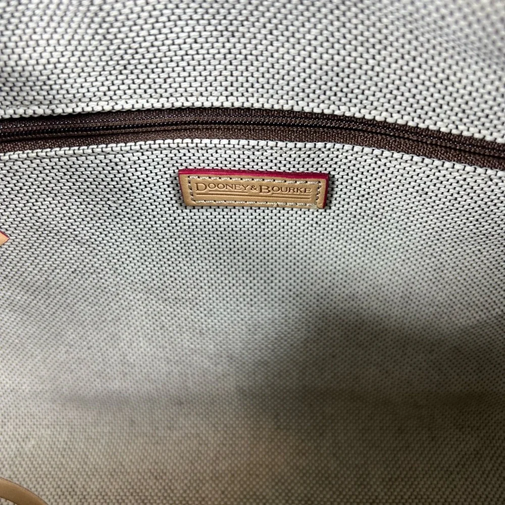 4222: Dooney & Bourke Blue DB Monogram 3 Pc Satchel Wallet Glasses Case Set